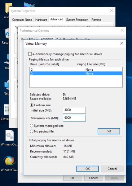 Файл новой подкачки Windows 10