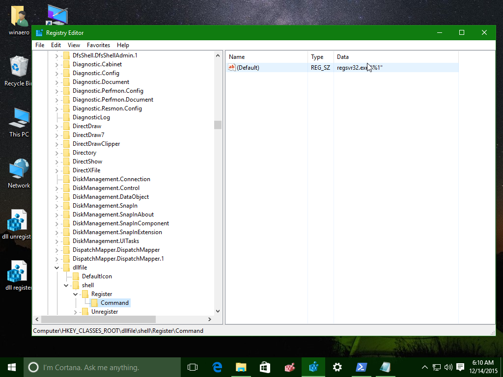 Windows 10 Register Dll Register Tweak