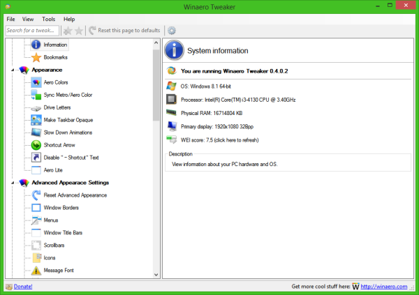 Winaero Tweaker 0.4.0.2