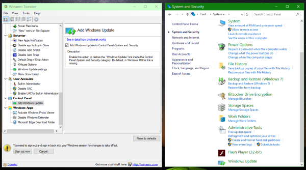 Winaero Tweaker WU CP