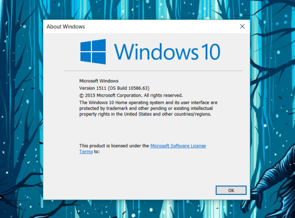 Windows 10 сборка 10586.36 winver