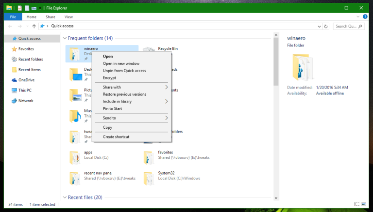 Disable wide context menus in Windows 10 and revert them to classic ...