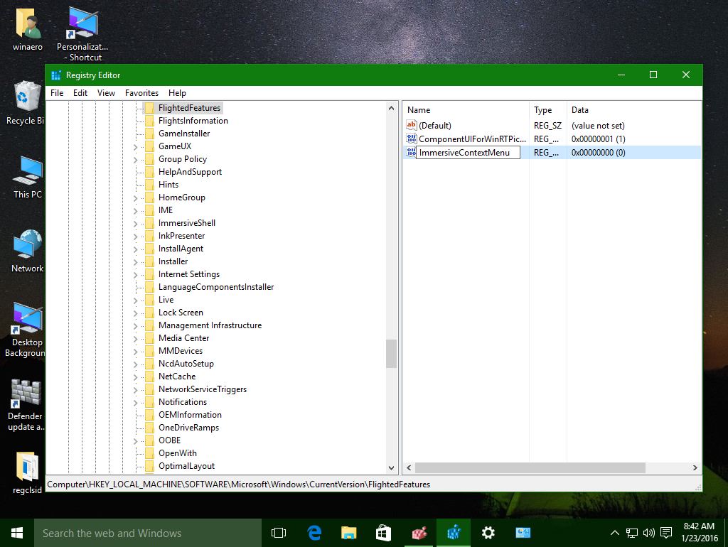Disable wide context menus in Windows 10 and revert them to classic ...