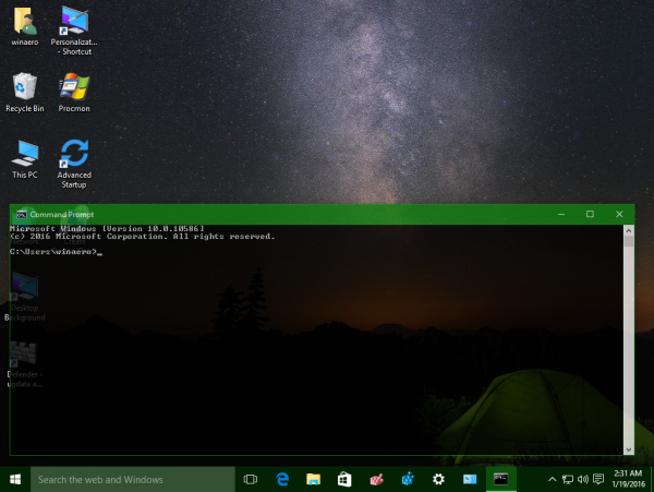 Windows 10 transparent command prompt