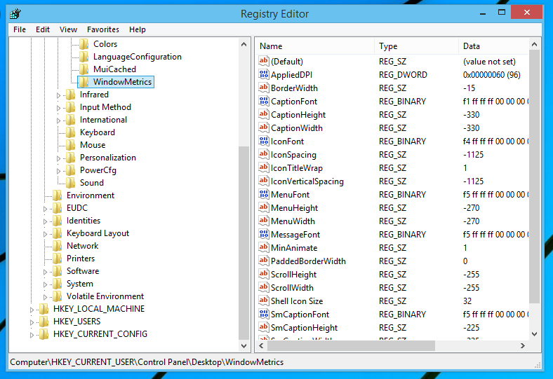 How to reduce window border size in Windows 8, Windows 7 and Windows Vista