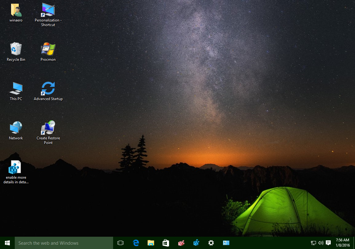 Change Desktop icon spacing in Windows 10 and Windows 8 / 8.1