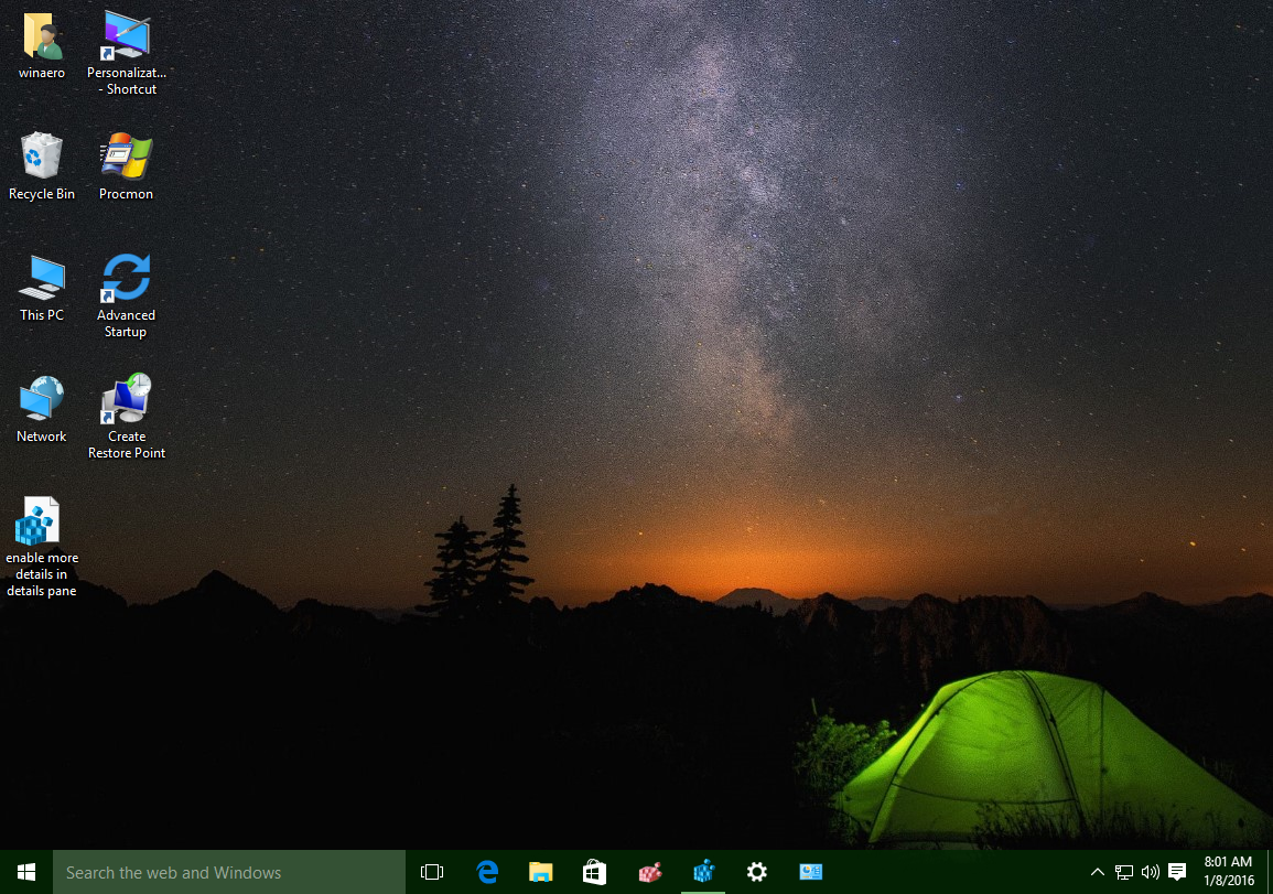 Change Desktop icon spacing in Windows 10 and Windows 8 / 8.1