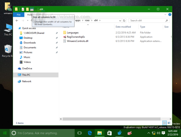 Команда Windows 10 добавлена ​​на панель быстрого доступа