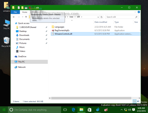 Windows 10 permanently delete added