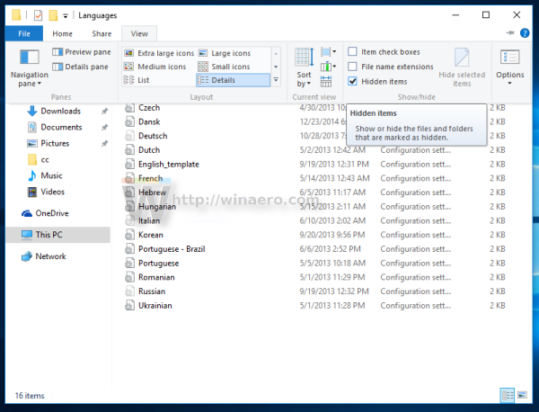 Windows 10 show hidden files