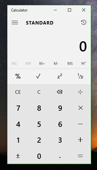 windows calculator square root