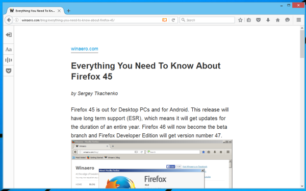 Firefox 48 reader view