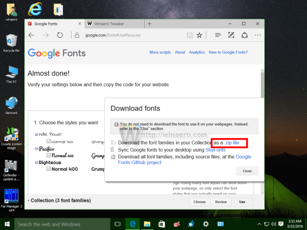 Google Fonts download as zip