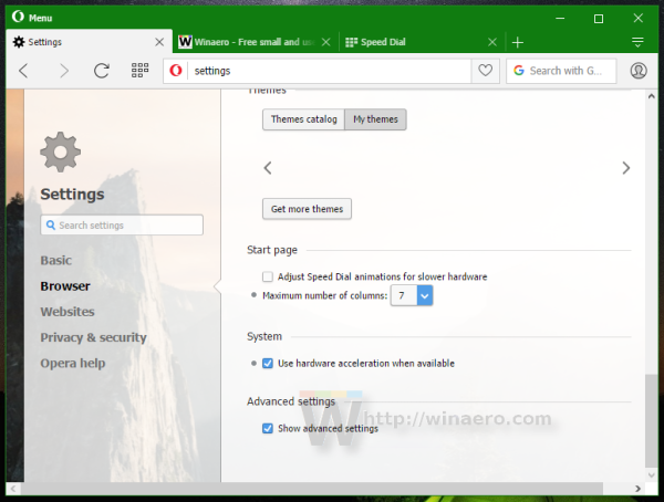 Opera 36 enable advanced settings