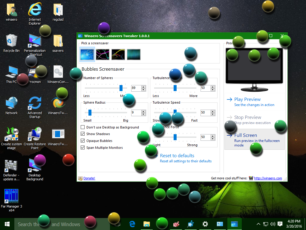 windows 10 bubbles screensaver
