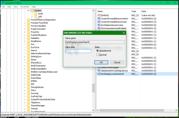 Windows 10 hide user name from lock screen