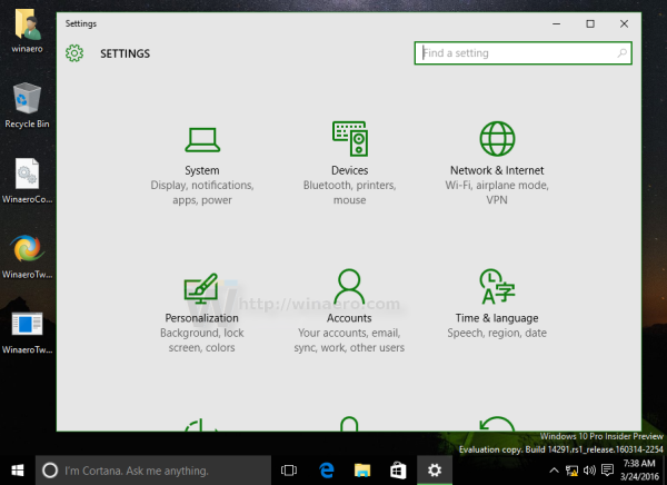 Windows 10 open settings