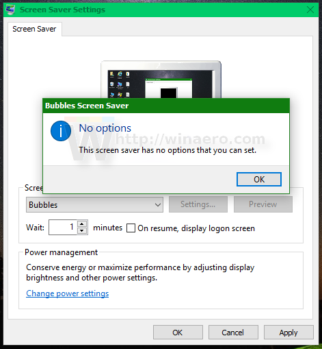 Windows 10 screensaver no options to set