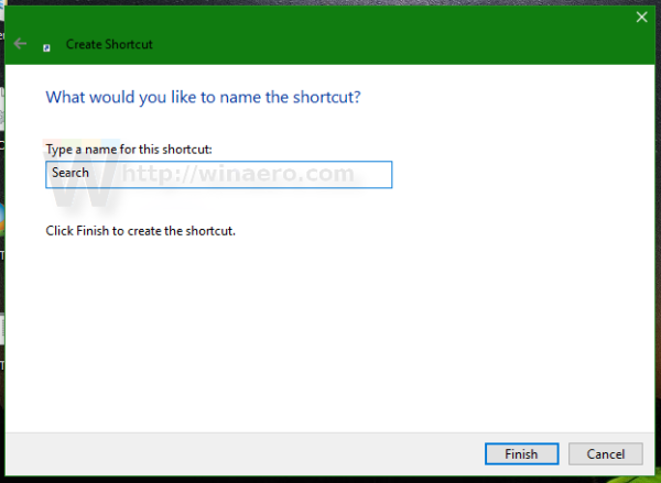 Windows 10 shortcut name