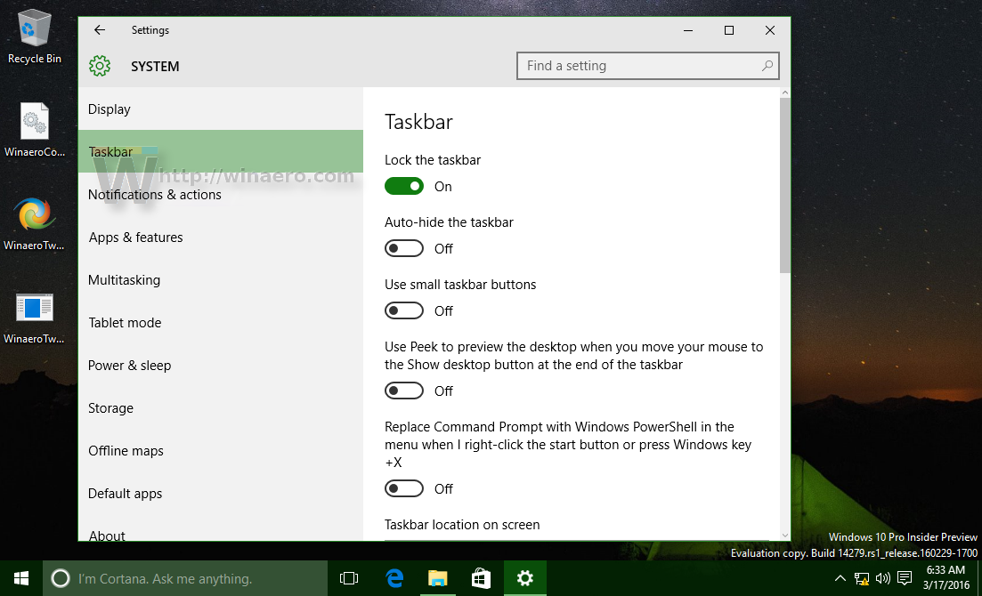  Taskbar Windows 10