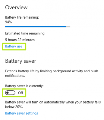 battery use