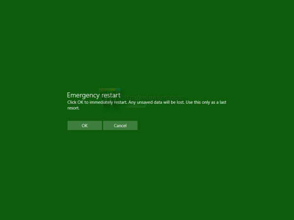 emergency restart in Windows 10