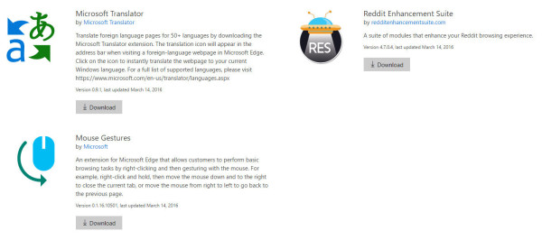 ms edge extension list