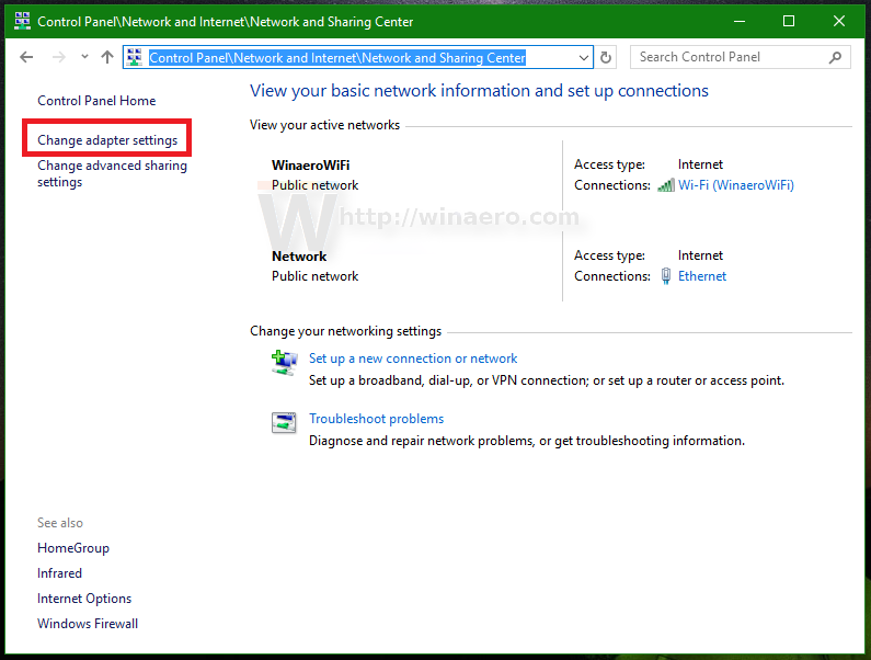 ethernet status cable password windows 10