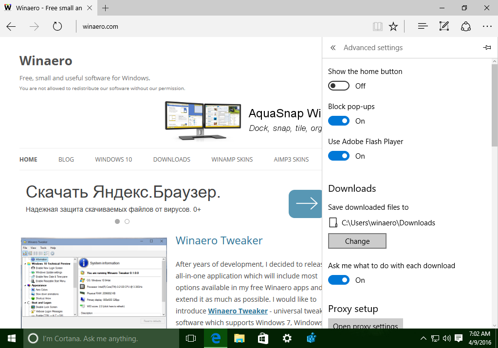 change microsoft edge download location