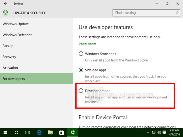 How To Enable Developer Mode In Windows 10