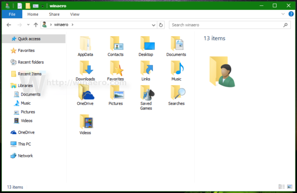 Windows 10 libraries above this pc