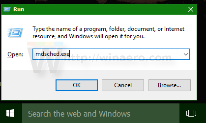 Windows 10 запускает mdsched