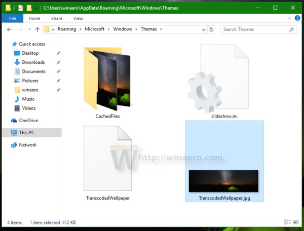 Перекодированное изображение обоев Windows 10