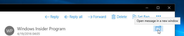 Windows mail open in new window