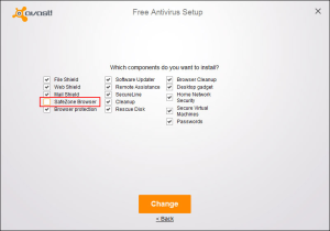 avast safe zone remove