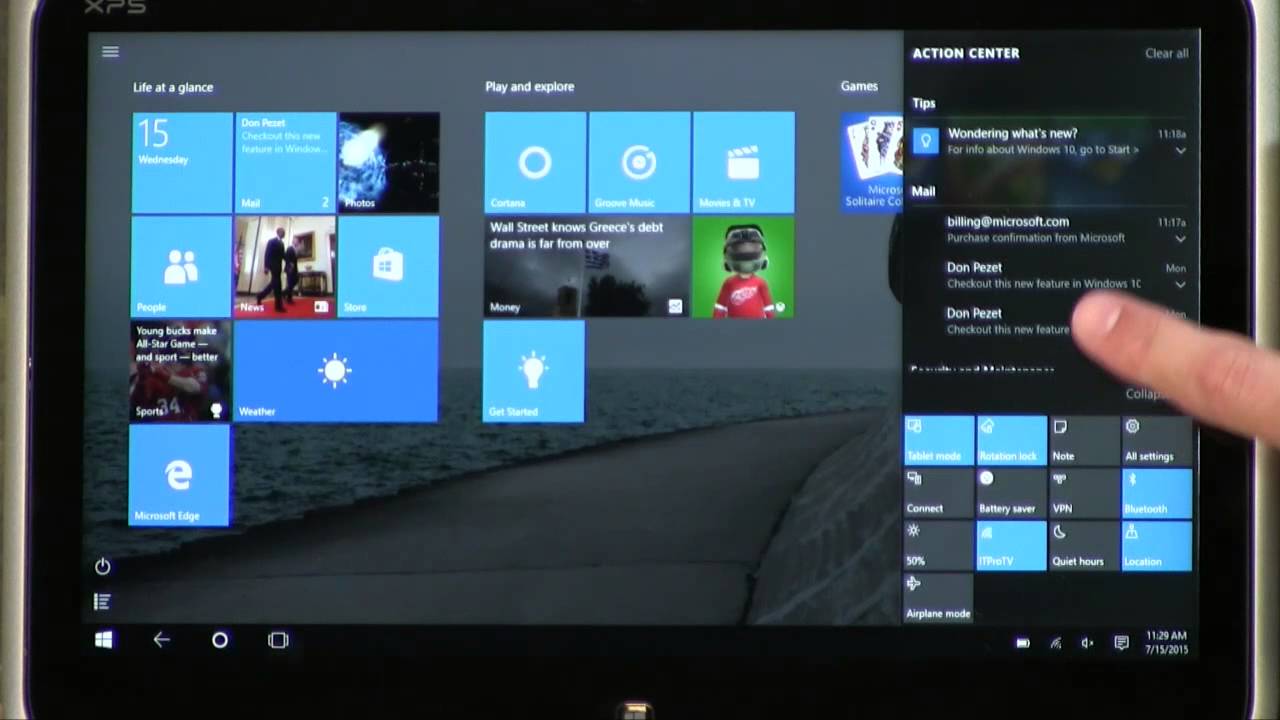 windows 10 app snap touch screen