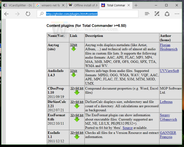 Content plugins