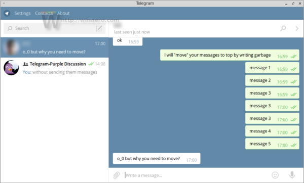 Telegram Desktop default look