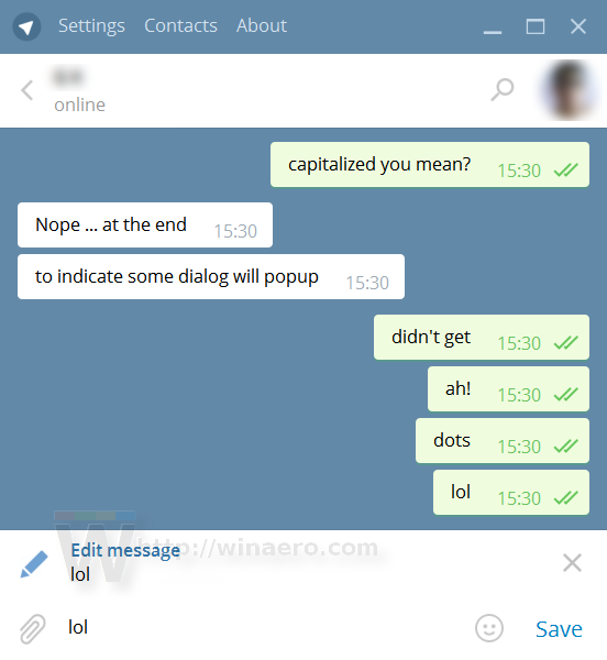 Telegram Desktop edit messages