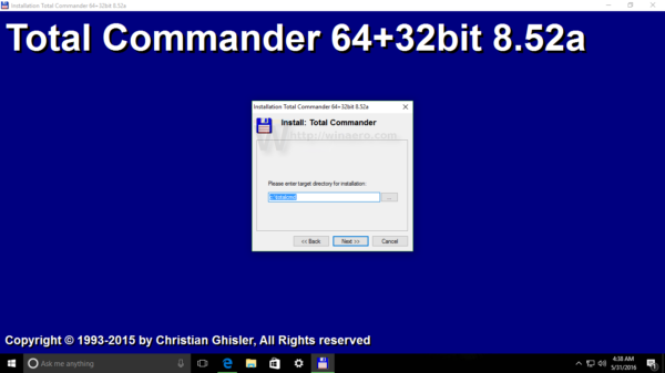 Windows 10 install total commander