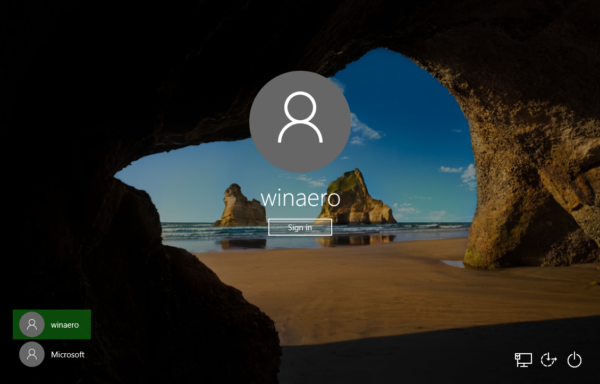 Windows 10 login screen