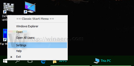 Windows 10 open taskbar settings