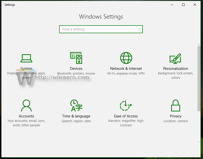 Find in set. Windows 10 Network icons. Win10 all settings.