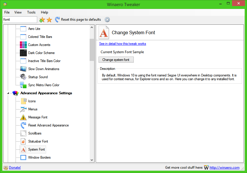 change segoe ui font windows 7