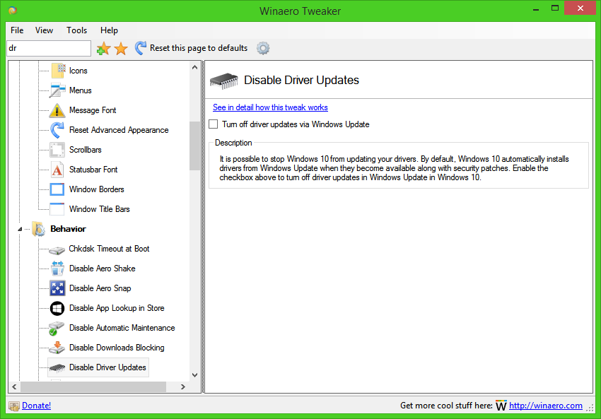 How to turn off driver updates in Windows Update in Windows 10