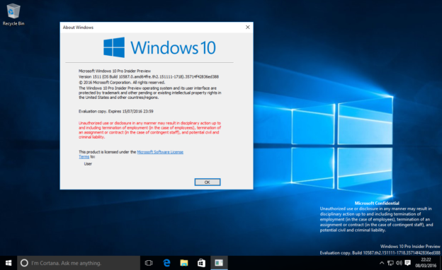 Windows 10 build 10587 has suddenly leaked to the Internet