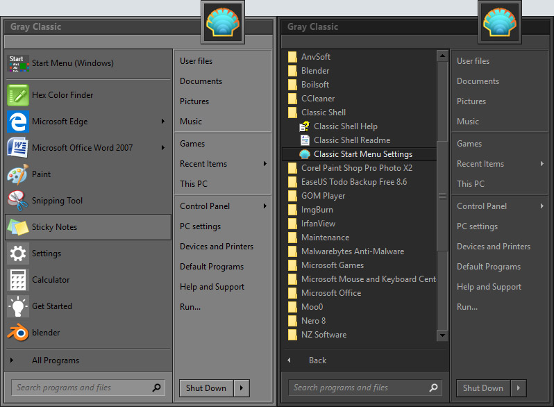 Start Menu Skinning