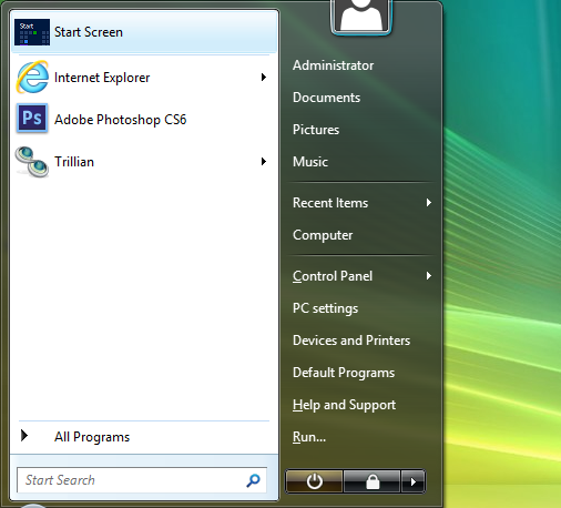 07 Vista start menu 1