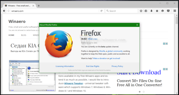 Firefox 48 beta