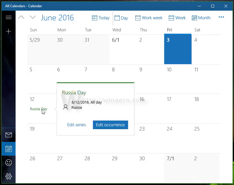 Make Windows 10 Calendar show national holidays